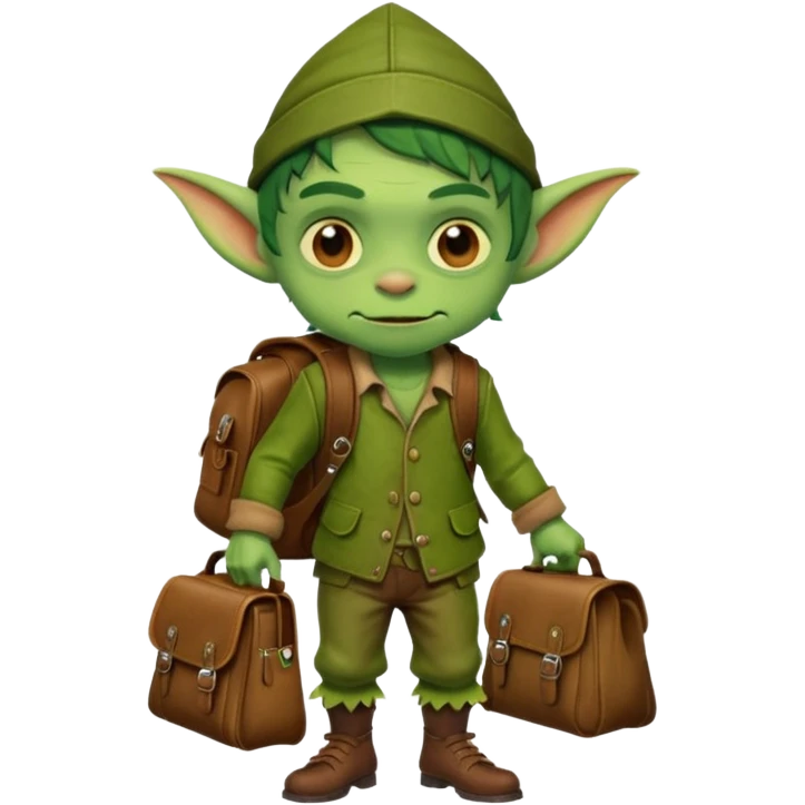 Goblin kid school  bag  emoji