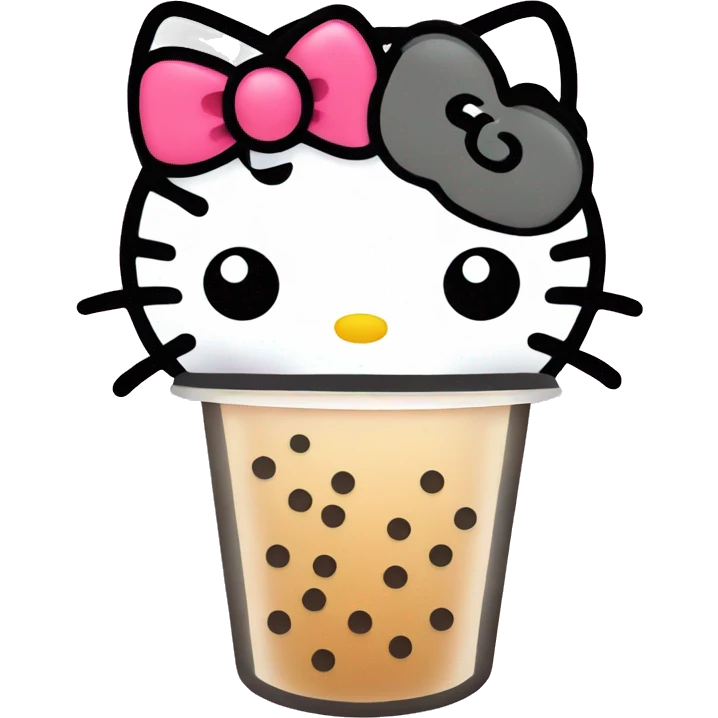 Hello kitty bubble tea emoji