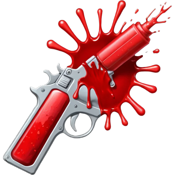 gunshots with red blood around emoji