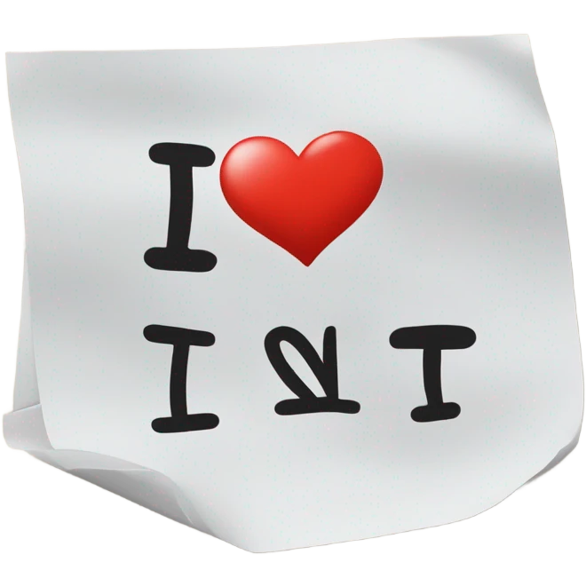 paper that says I love it emoji