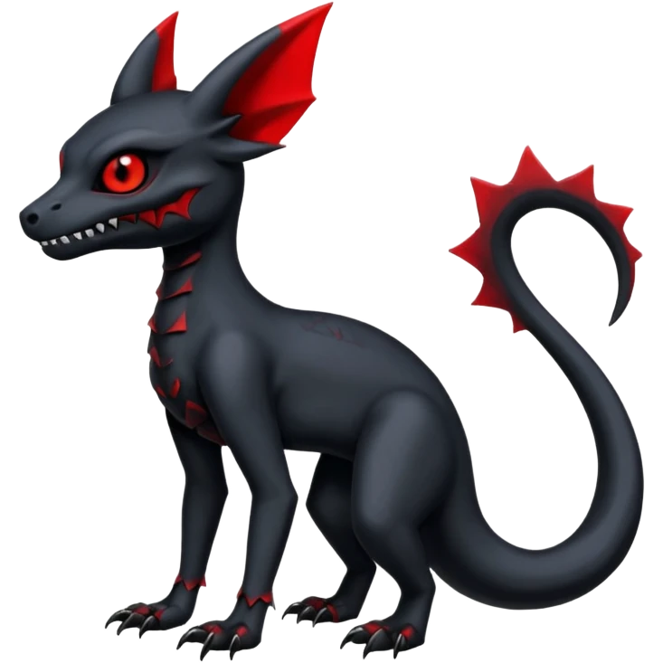Edgy Spooky Gothic Evil Duskull-Salandit-Umbreon-Fakémon-hybrid-creature (full body)  emoji