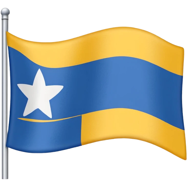 bandera dividida horizontalmente en tres colores: blanco, azul y amarillo (en ese orden) emoji