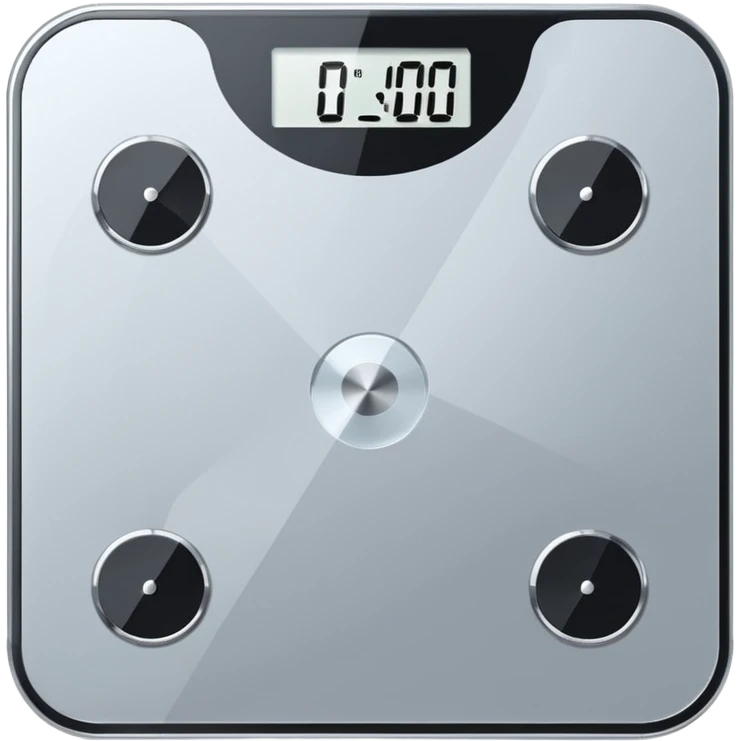 Digital weight scale with 0:00 on it emoji