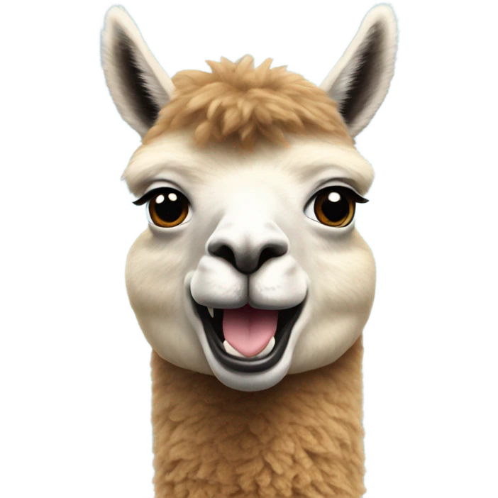 Alpaca with a shark fin  emoji