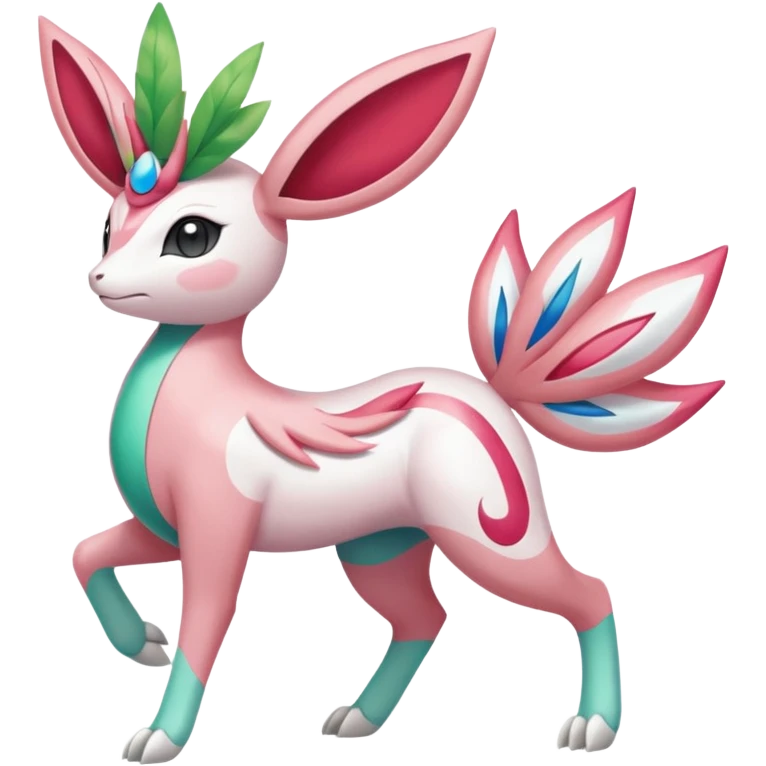 Shaymin-Sylveon-Meloetta-Cresselia-Milotic-Pokémon-Fakémon-fusion, full body emoji