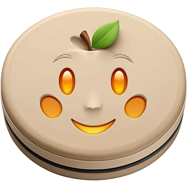 round or oval solid puck of light beige or chalky white cleaning clay, compact with dry matte surface, slight cracks or texture lines on top, smooth edges, handmade natural look, no sponge lid or container, apple emoji style, soft lighting, subtle shadows, emoji scale emoji
