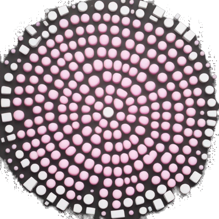 circle which pink and white with microchips inside emoji
