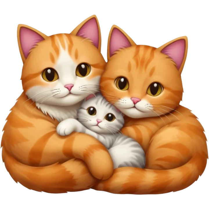 6 cats snuggling emoji