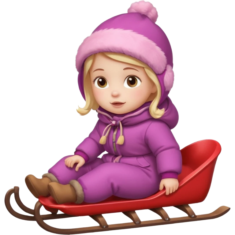 baby girl on sled emoji