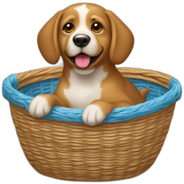 Chien dans panier emoji
