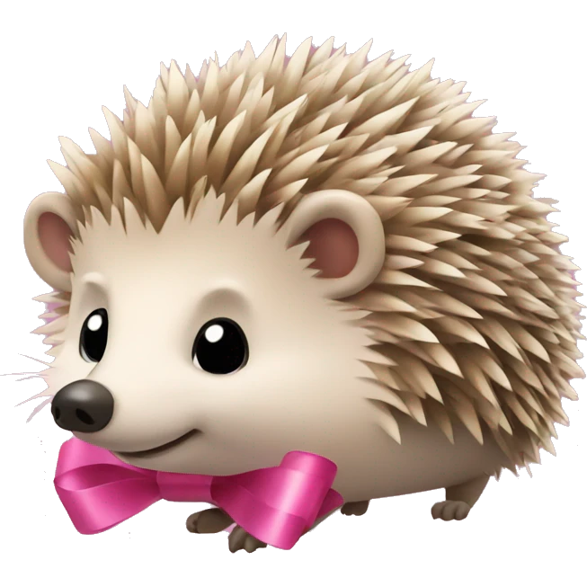 hedgehog with a pink bow emoji