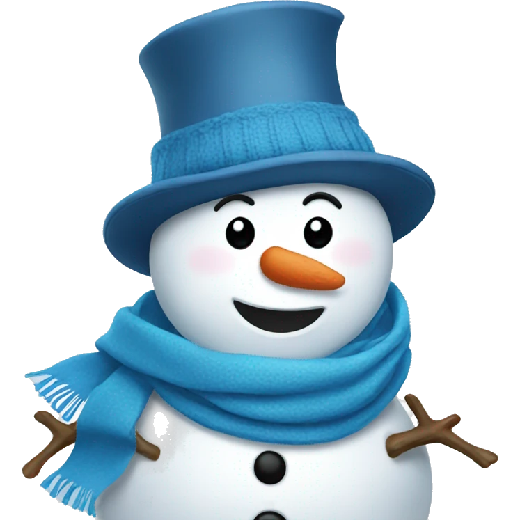 snowman with blue scarf emoji