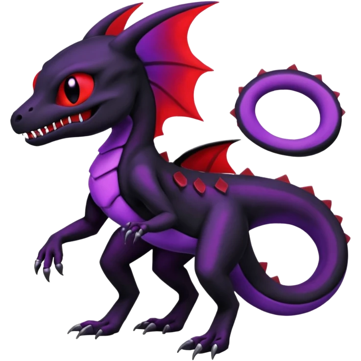 Dark Edgy Salandit-Duskull-Umbreon-Fakémon-hybrid-creature (full body)  emoji