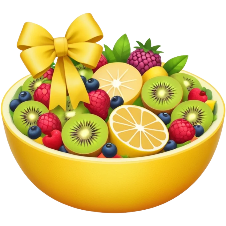 fruit salad yellow bow emoji