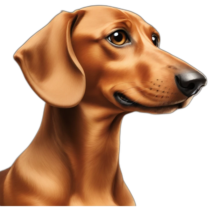 Dog head reality dachshund Looks to the left side emoji