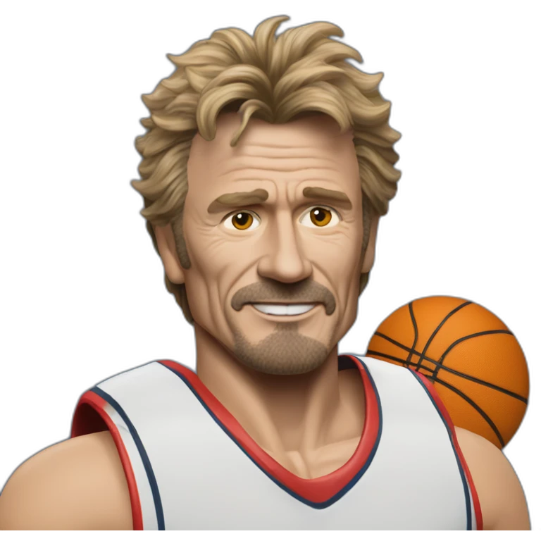 Johnny Halliday avec une maillot de basket emoji