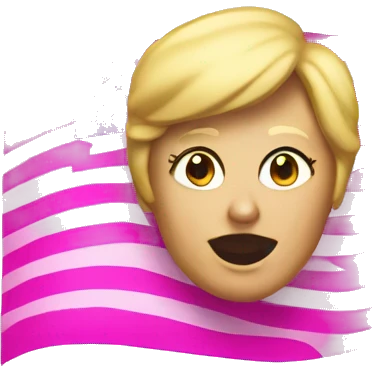 A pink flag that says woman for Trump emoji