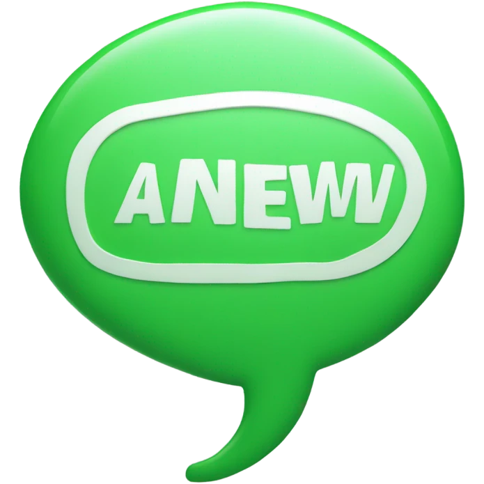 green speech bubble saying : new emoji