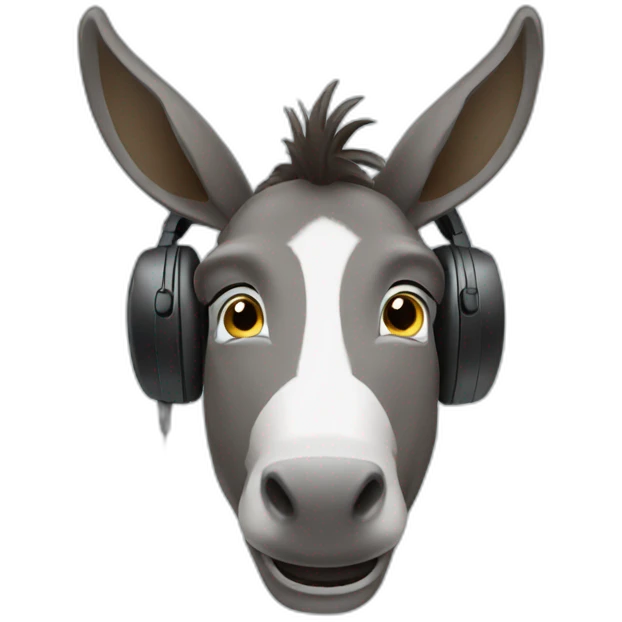 donkey using headset emoji