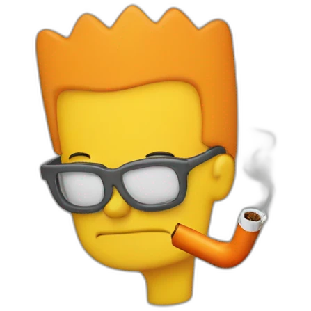 Bart Simson orange tee smoking  emoji