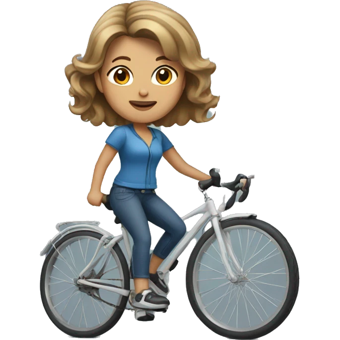 women with brown hair and blond highlights on a bike  emoji