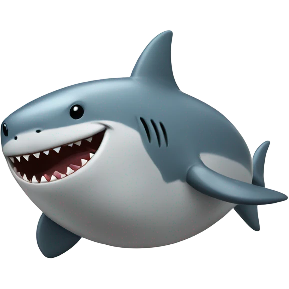 Little patado in a shark costume withe seal on head emoji