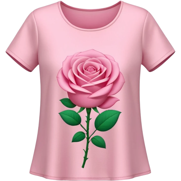 A 3D cartoon rose-pink women’s top with short sleeves, soft fabric texture, gentle lighting, isolated on plain background. plain top. emoji