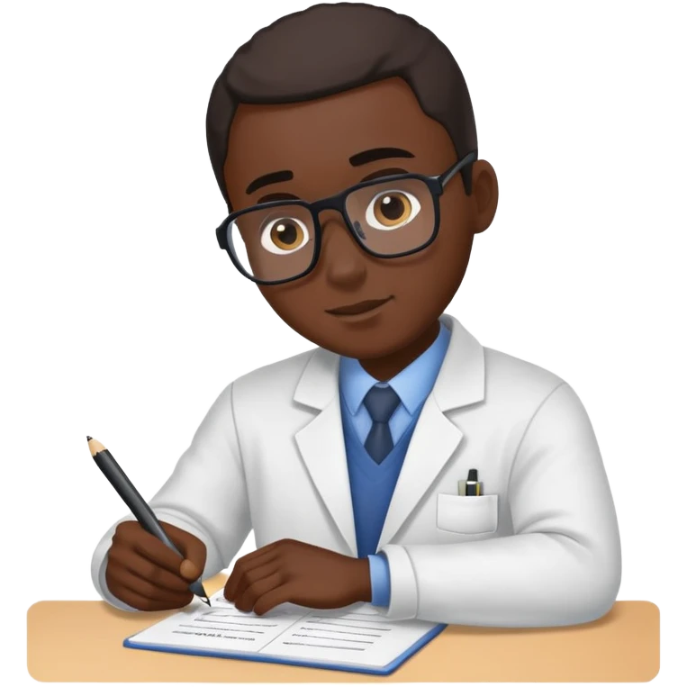 black man taking an exam emoji