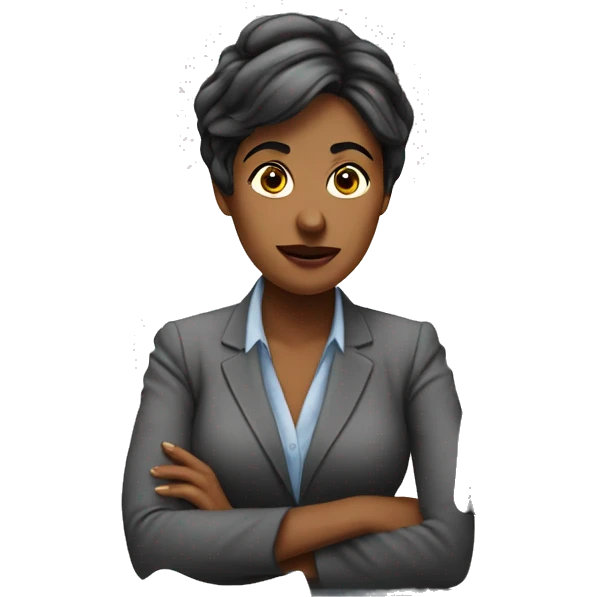 lady in the office desk confused emoji