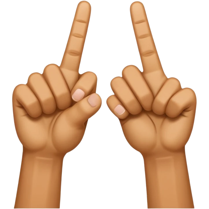 two hands each holding up pointers and thumbs facing each other to make a letter w emoji