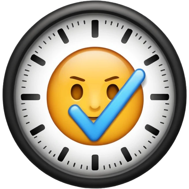 checkmark fading into an hour class emoji emoji