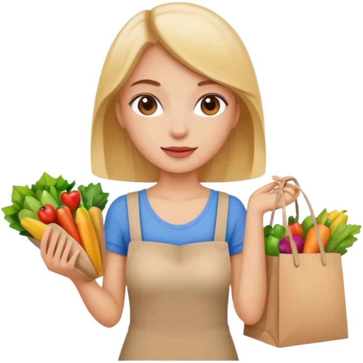 Niña con bolsas de compra  emoji