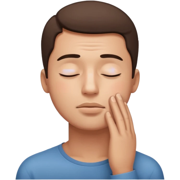 man deep breathing while closing his eyes emoji