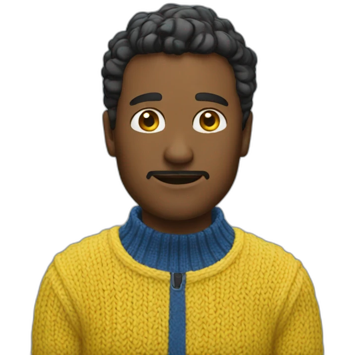 Man in blue and yellow sweater emoji