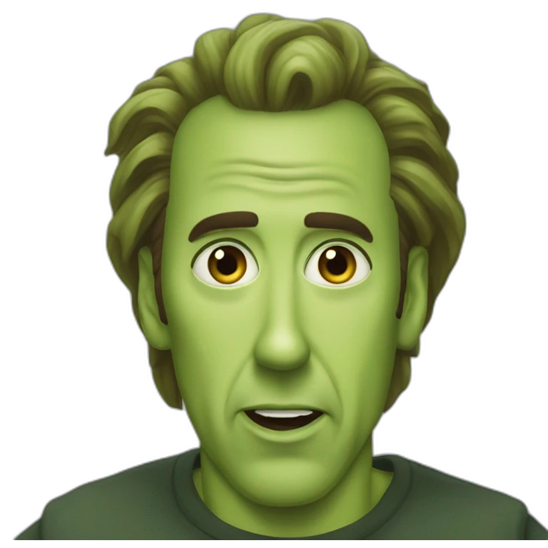Nicholas Cage as a pickle emoji