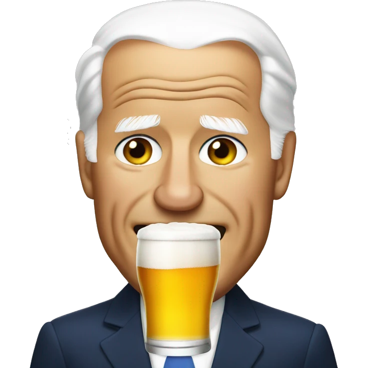 Joe Biden drinking a beer emoji