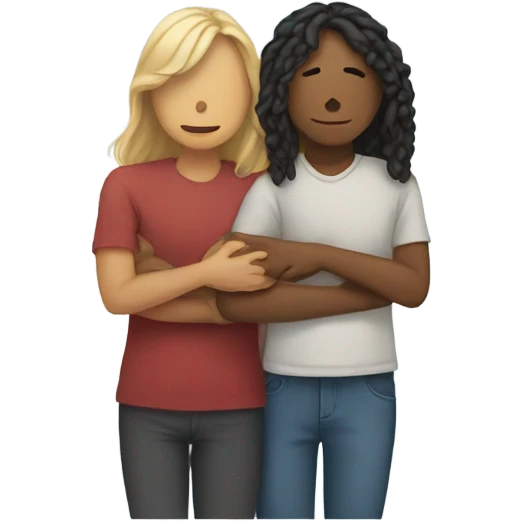 Two people comforting each other emoji