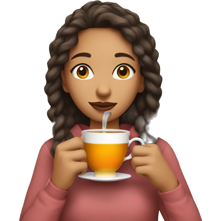 Girl sipping tea emoji