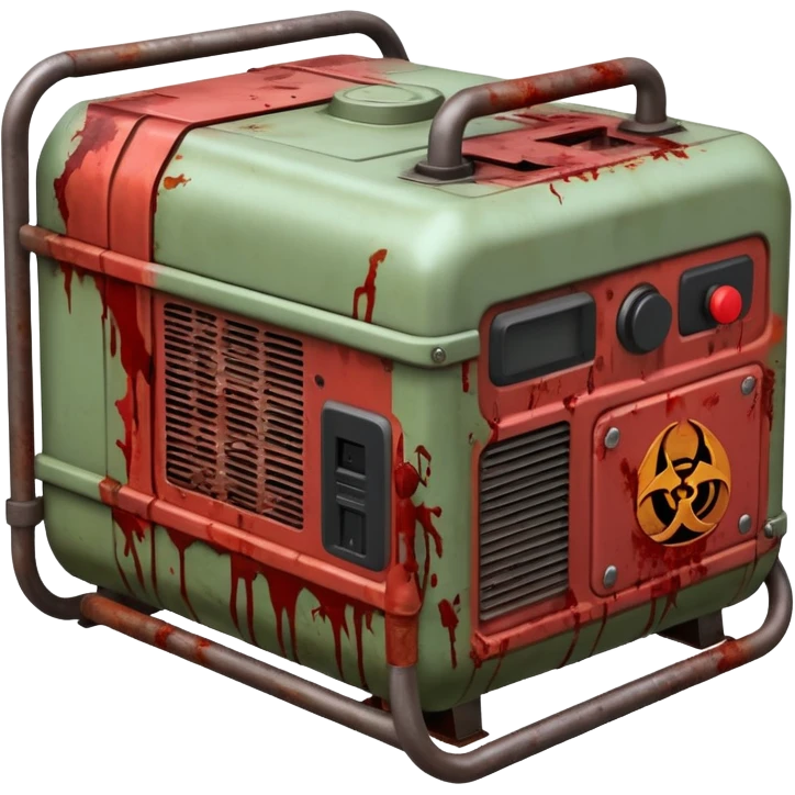 A generator for making electricity, covered in zombie guts. In a dark menacing style emoji