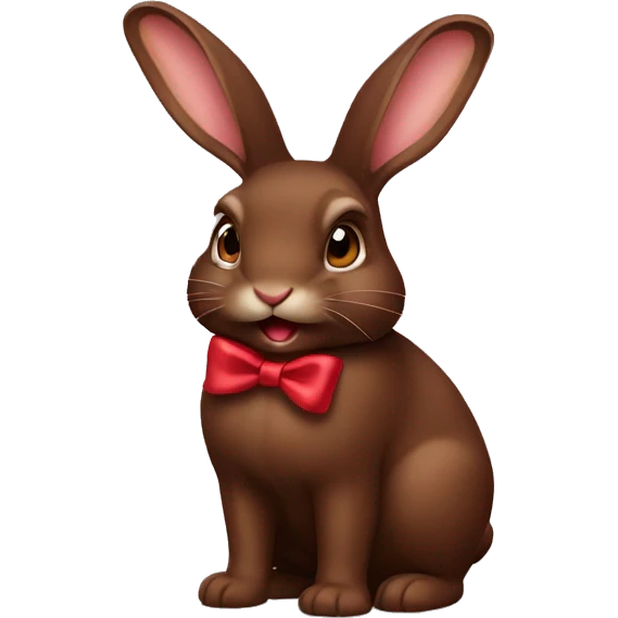Chocolate brown rabbit wearing a bow  emoji