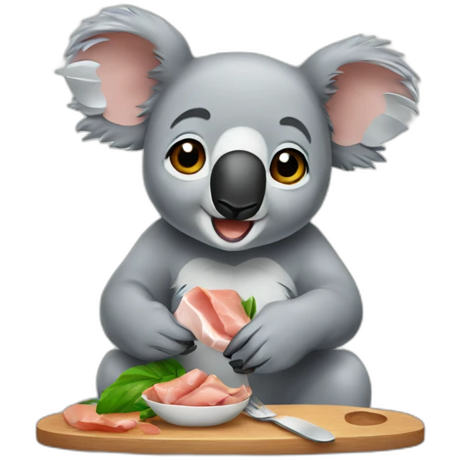 koala eating tuna emoji
