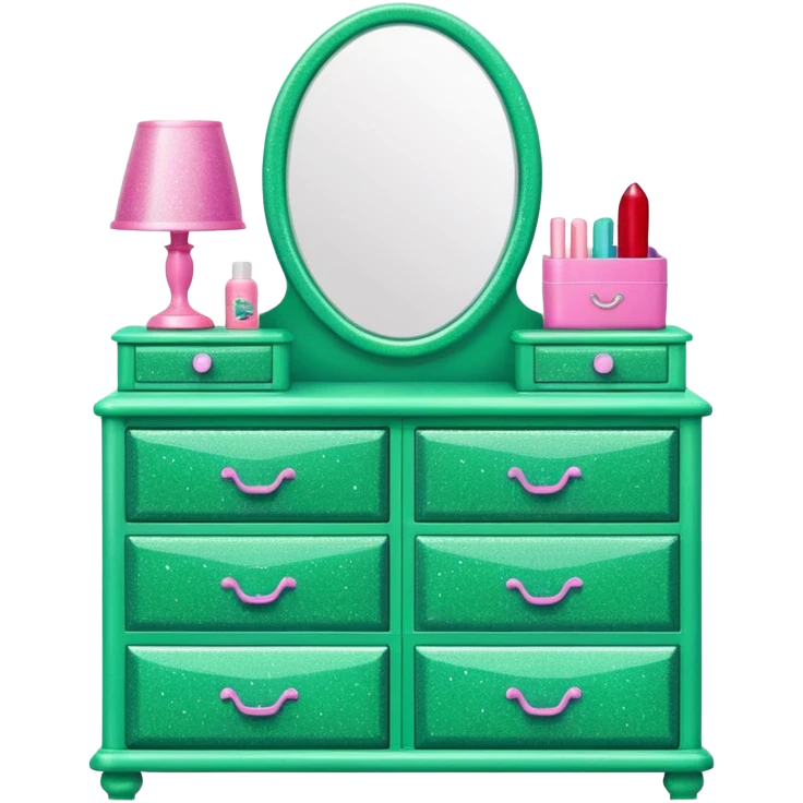barbie dresser green with glitter emoji