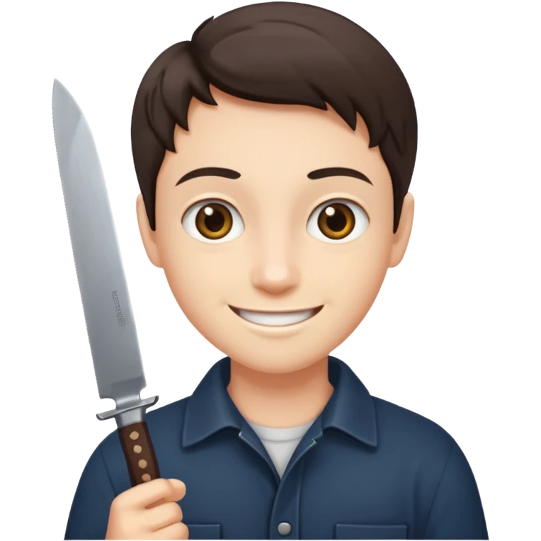 Smiling, holding a knife, emoji  emoji