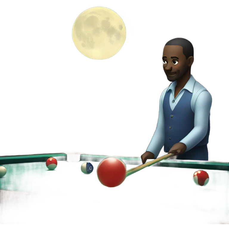 Playing pool under the moonlight emoji