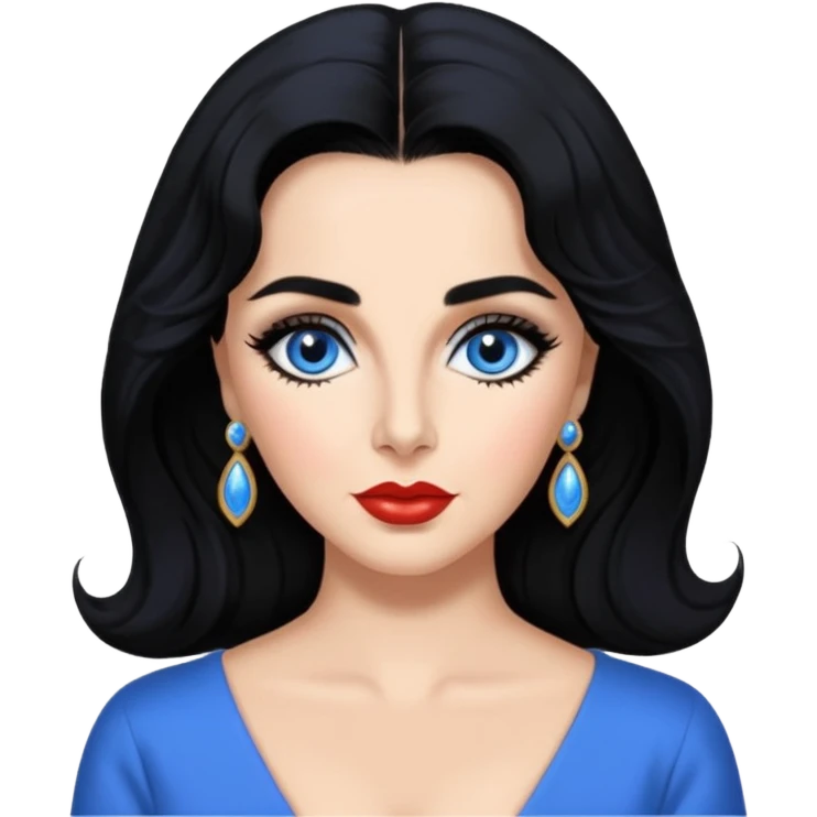 Elizabeth Taylor with blue eyes, black hair emoji
