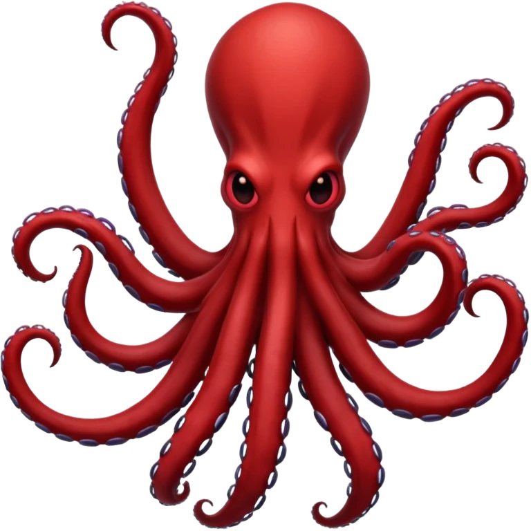 A dark shadow monster with long tentacle-like arms on a red sky background emoji