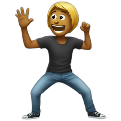 personne qui fait un dab emoji