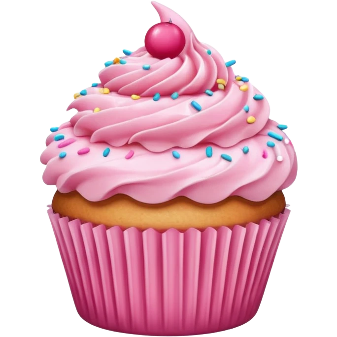 Cupcake with pink icing emoji
