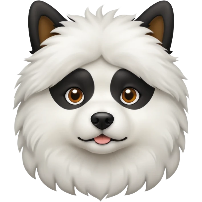 Dog with black head and white body  emoji