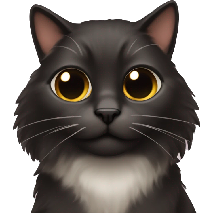 gata negra con cachos marrones en la carg emoji